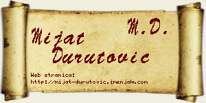 Mijat Durutović vizit kartica